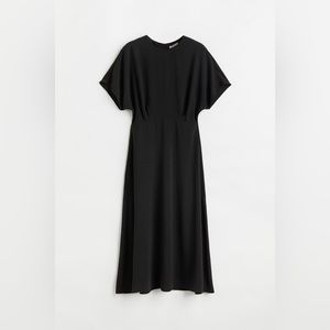H&M- Calf-Length Black Dress, Size: M